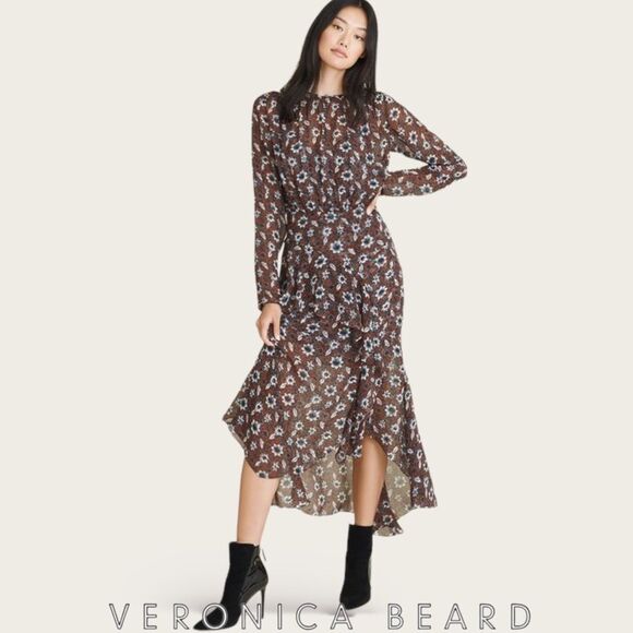 VERONICA BEARD **NWT** Sazan Floral Silk Dressing Clay Multi - Picture 1 of 10